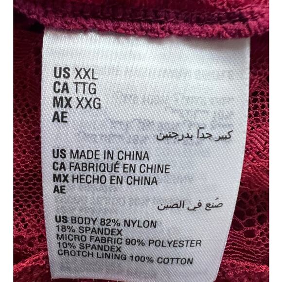 I.N.C. INTERNATIONAL CONCEPTS WOMENS LACE PLUNGE BODYSUIT MARASCHINO RED XXLARGE - Picture 9 of 11